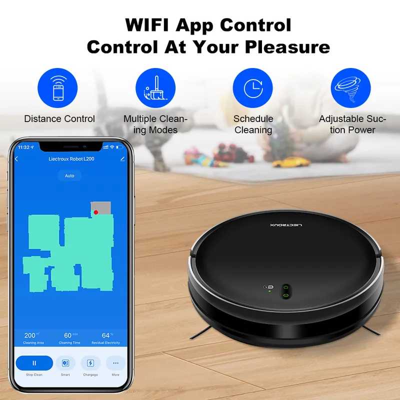 Smart Home App - لروبوت التنظيف LIECTROUX L200، جهاز تنظيف