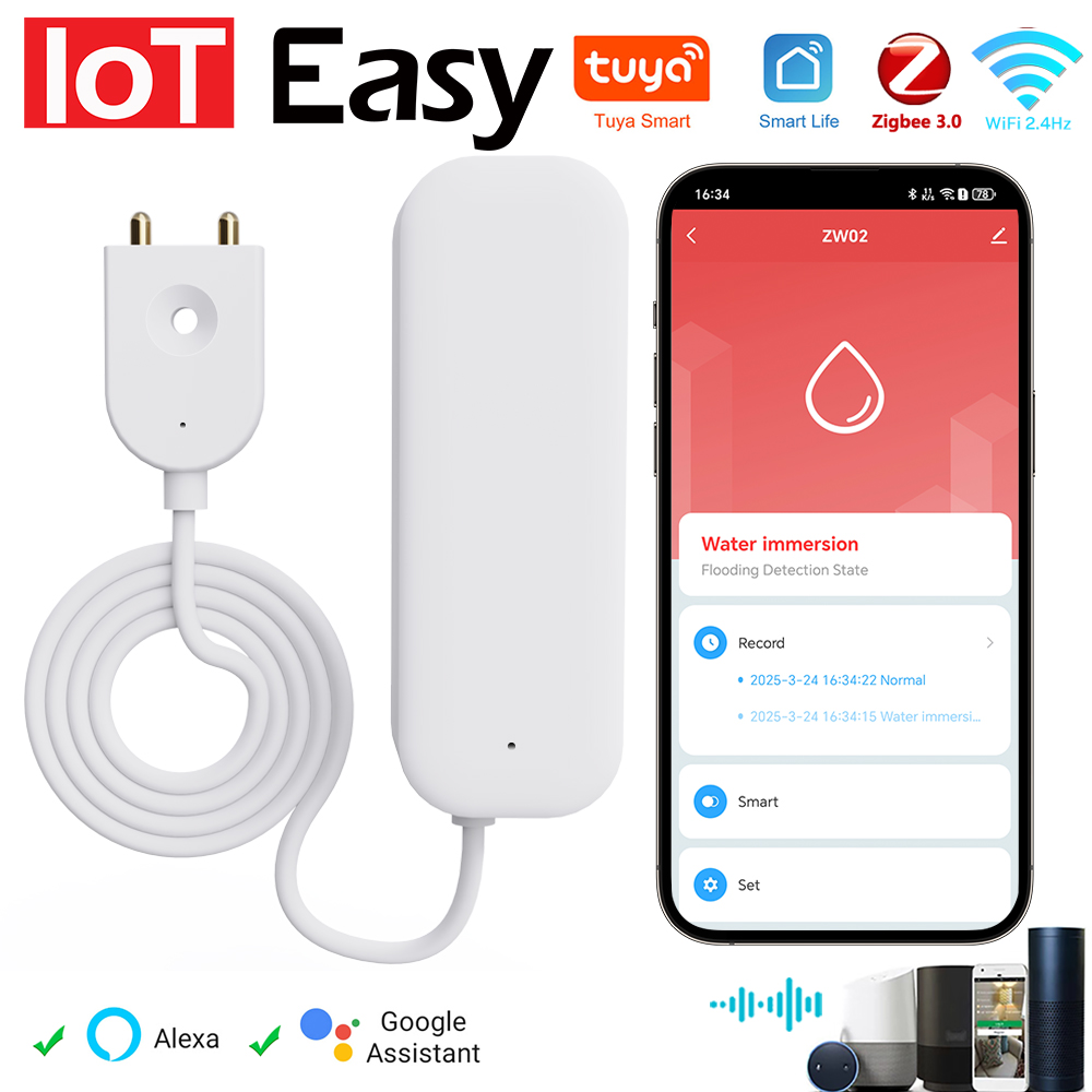 Wifi Water Sensor - Tuya WiFi زيجبي استشعار المياه تسرب
