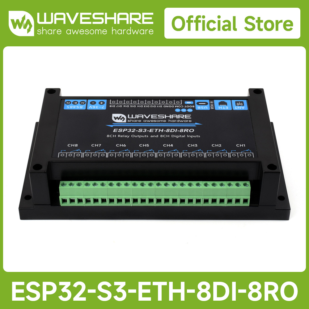 Waveshare الصناعية 8-قناة ESP3 - مراجعة Smart Home Esp32 وسعره