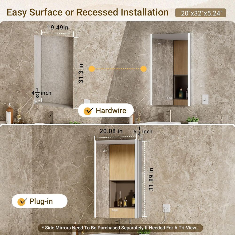 مرآة خزانة أدوية مضاءة 20x32 م - مراجعة Smart Night Light وسعره