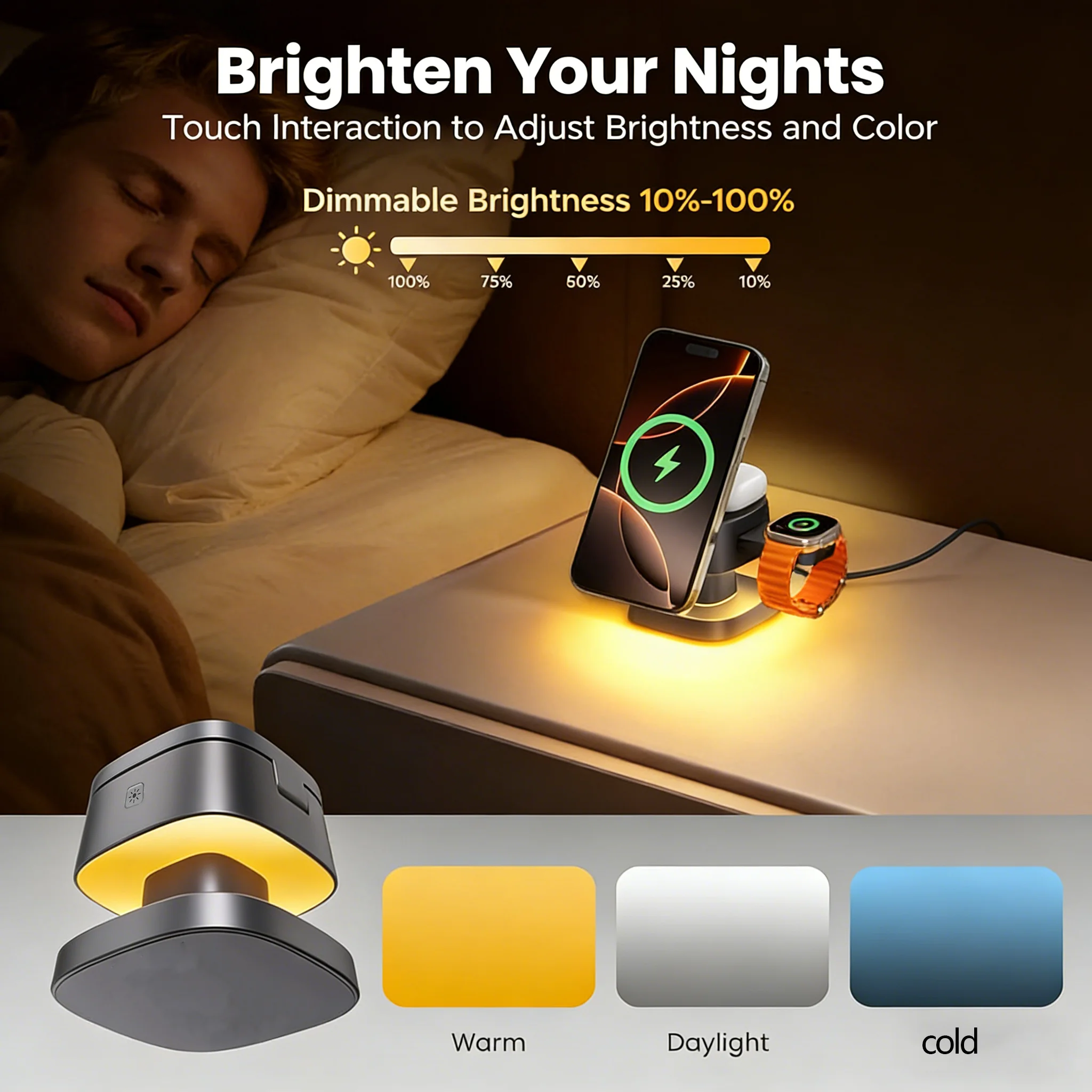 شاحن لاسلكي 3 في 1 على شكل فطر - مراجعة Smart Night Light وسعره