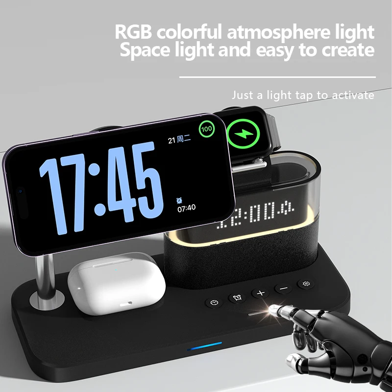 شاحن لاسلكي جديد 5 في 1 مع منب - مراجعة Smart Night Light وسعره