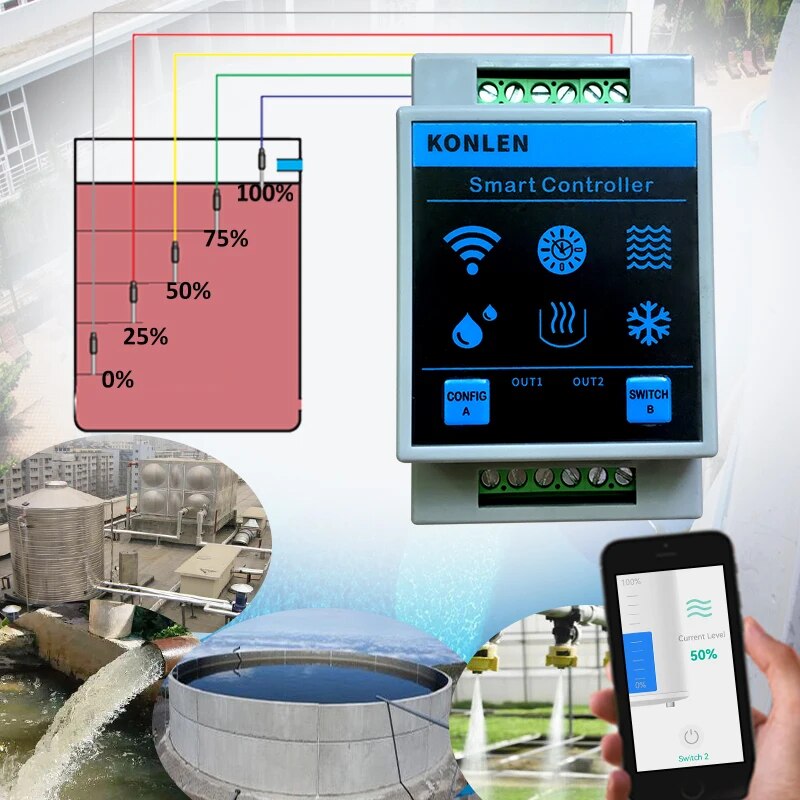 KONLEN Tuya مستشعر مستوى الميا - مراجعة Wifi Water Sensor وسعره