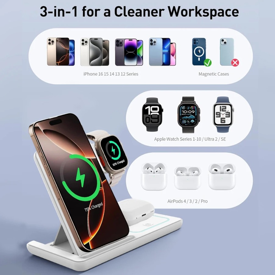 حامل شاحن لاسلكي 3 في 1 قابل ل - مراجعة Smart Night Light وسعره