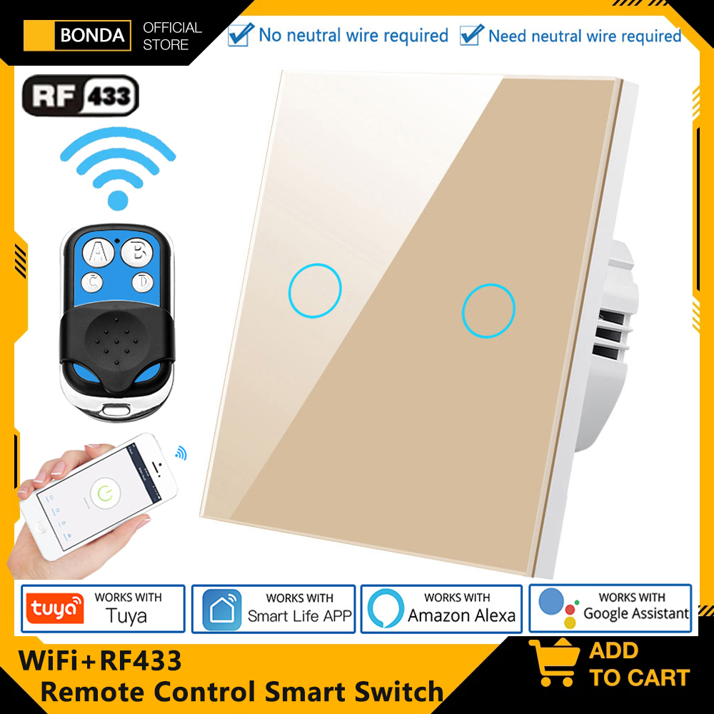 Tuya EU WiFi + RF433 مفتاح الت - مراجعة Smart Home Sistem وسعره